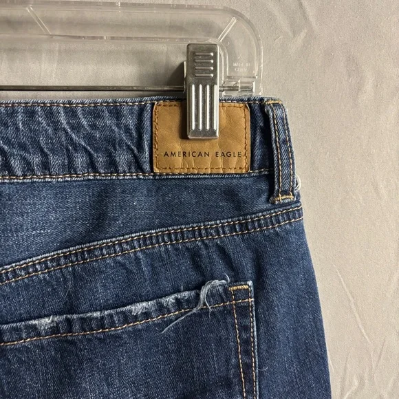 American Eagle Outfitters Tomgirl Shortie Blue Distressed Jean Shorts - Picture 4 of 7